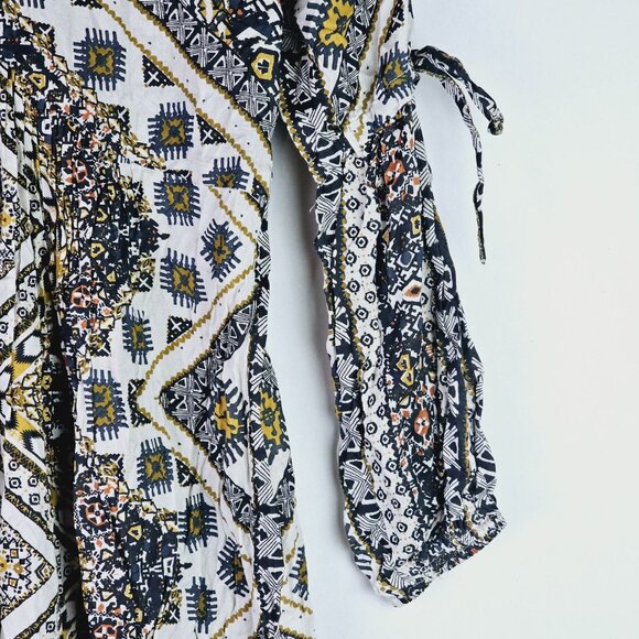 Vtg 90's Take Two Clothing Co. Split Sleave Drop Waist Abstract Dress Sz S - Picture 4 of 8